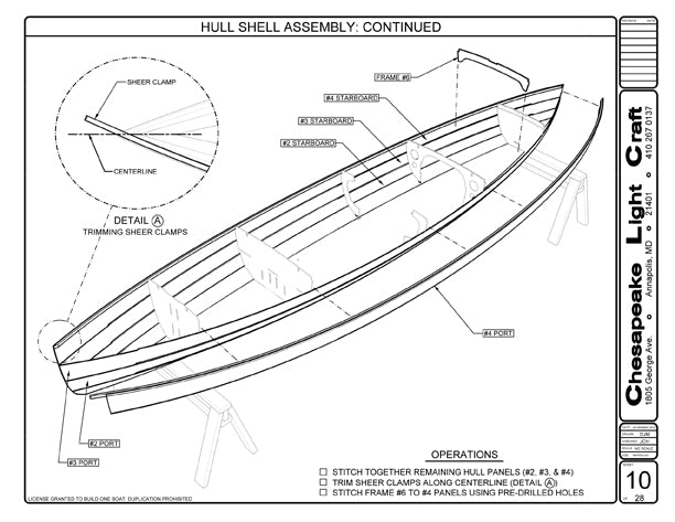 How the hull shell of the Waterlust Sailing Canoe is assembled