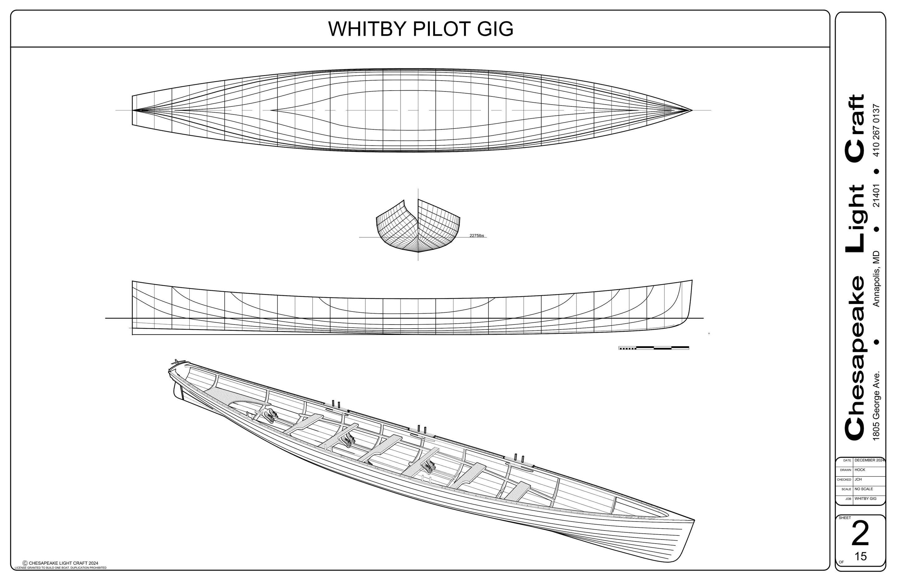 Whitby Pilot Gig plans drawing 2