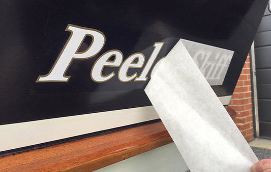 Custom Vinyl Boat Lettering - White