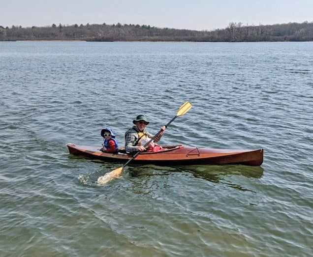 Matt B. and a young friend out for a paddle in his Wood Duck 12 kayak