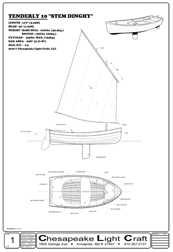 Chesapeake Light Craft » Tenderly 10-foot Dinghy: Kit Option Details