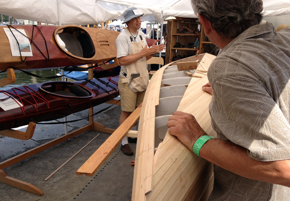 Nick Schade's new Strip-Planked Canoe at the WoodenBoat Show