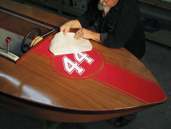 Custom Vinyl Boat Lettering - Red