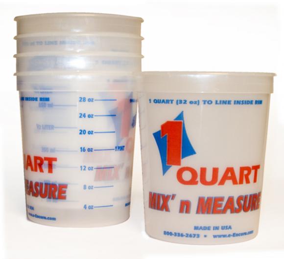 Guide Paint Mix Cups 32 Ounce (1 quart) - Calibrated Mixing Ratios on Side of Cup (25 Pc)