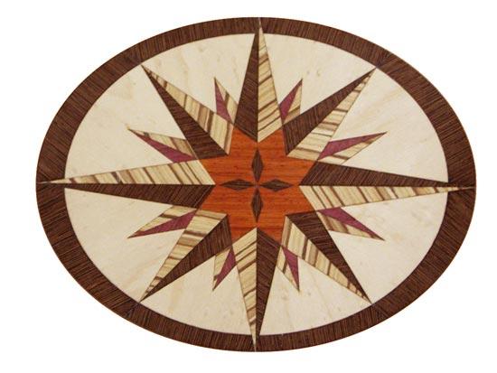 Compass Rose (Oval) Marquetry Inlay/Onlay Kit